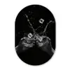Whiskyglazen - Ijs - Spetters - Zwart Wandcirkel Ovaal Glas middel -3d