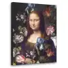 Mona Lisa - Leonardo da Vinci - Bloemen Textielframe zwart klein -3d