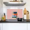 Boeken - Stapel - Kleurrijk Inductie beschemer met haakjes klein -sfeer2