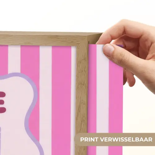 More coffee - Roze - Paars - Strepen - Mok Light Box met batterij (Wandlamp) middel -USP_websiteprintNL
