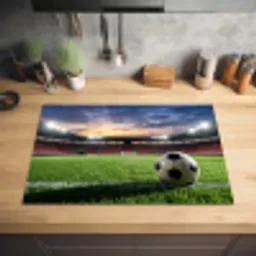 Voetbal - Stadion - Sport - Groen Inductie beschermer vinyl 3mm klein -sfeer5