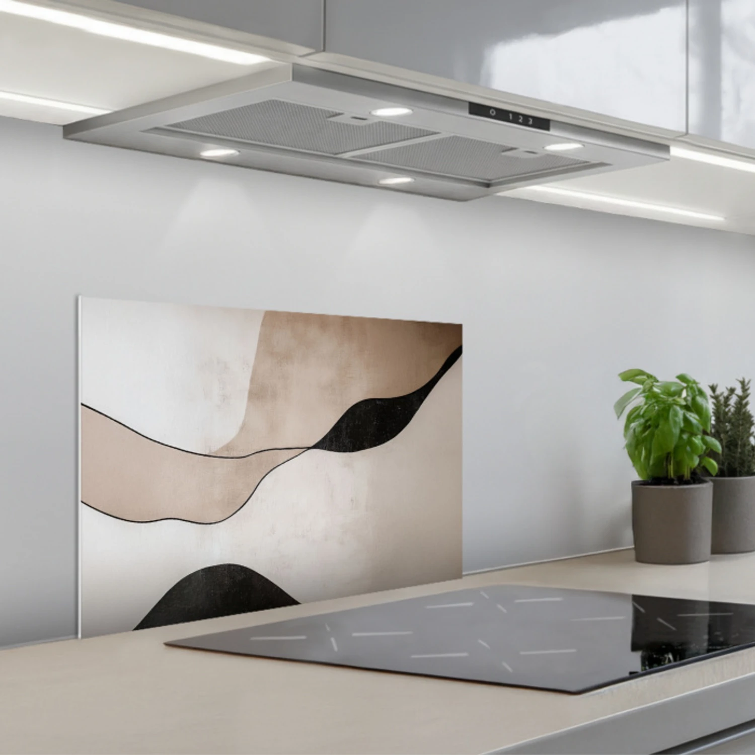 Contourlijnen - Abstracte landschap keuken achterwand spatscherm klein -3d_schuin