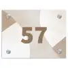 Abstract beige - Traditioneel Naambord Rechthoek middel -3d