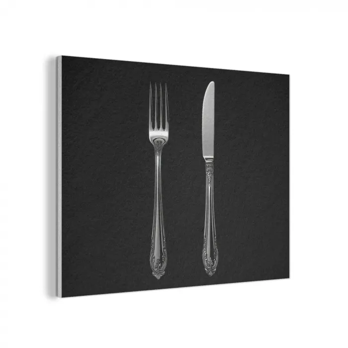 Vork - Mes - Zilver PET vilt klein -3d