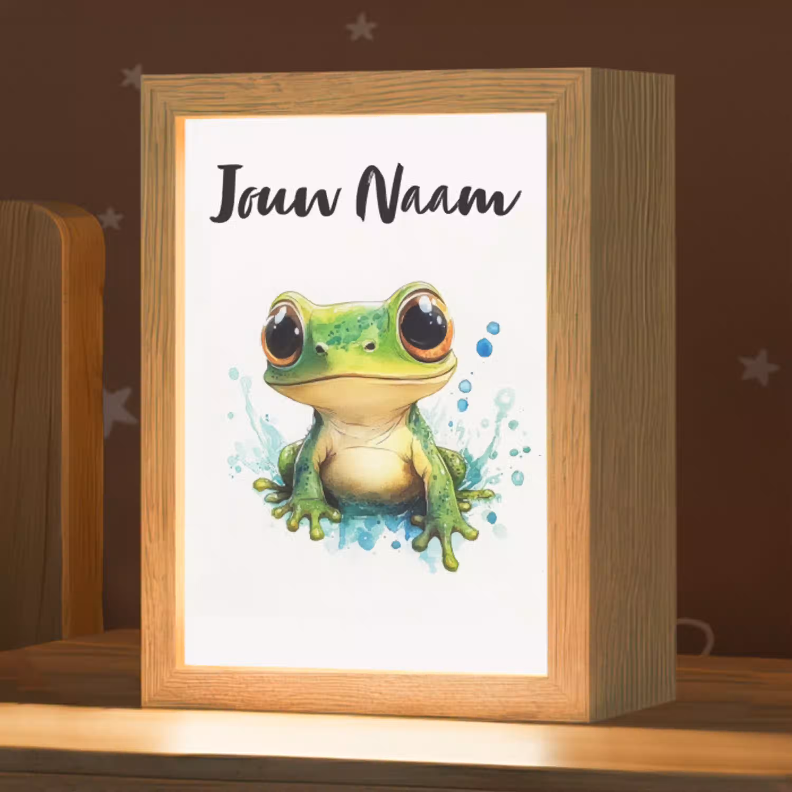 Kikker - Groen - Water - Dieren Light Box met kabel (Kinderlampje) klein -zzz_3d_website
