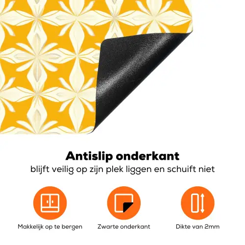 Patroon - Retro - Geel Inductie beschermer vinyl 3mm klein 276 -zzzzzzz-td-onderkant