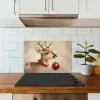 Kerst - Hert - Gewei - Kerstbal - Rendier keuken achterwand spatscherm klein -sfeer2