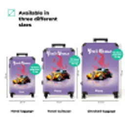 Gele auto met roze vlammen NBS - Handbagage koffer - Kinderen Unisex middel zzzzzzVergelijking_3EN