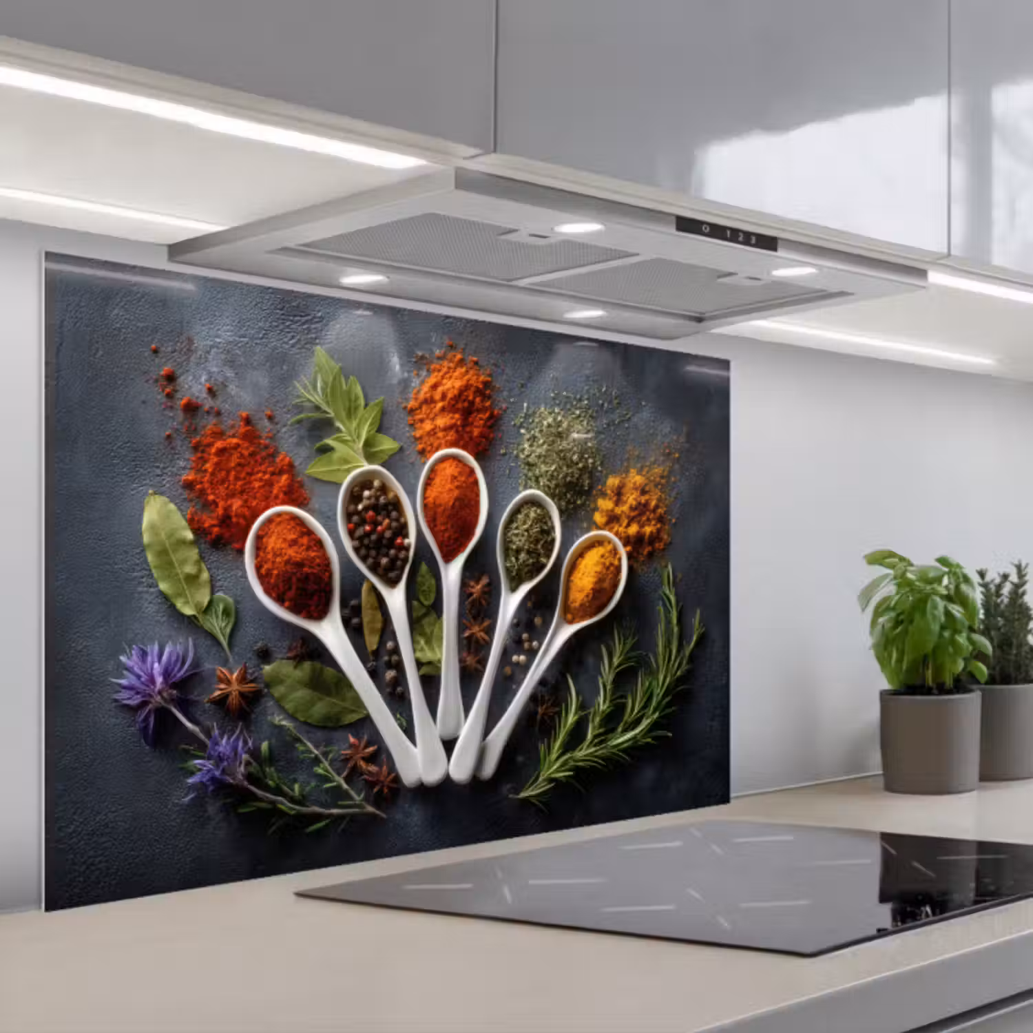 Kitchen Splashback - Spoons - White - Powder - Spices
