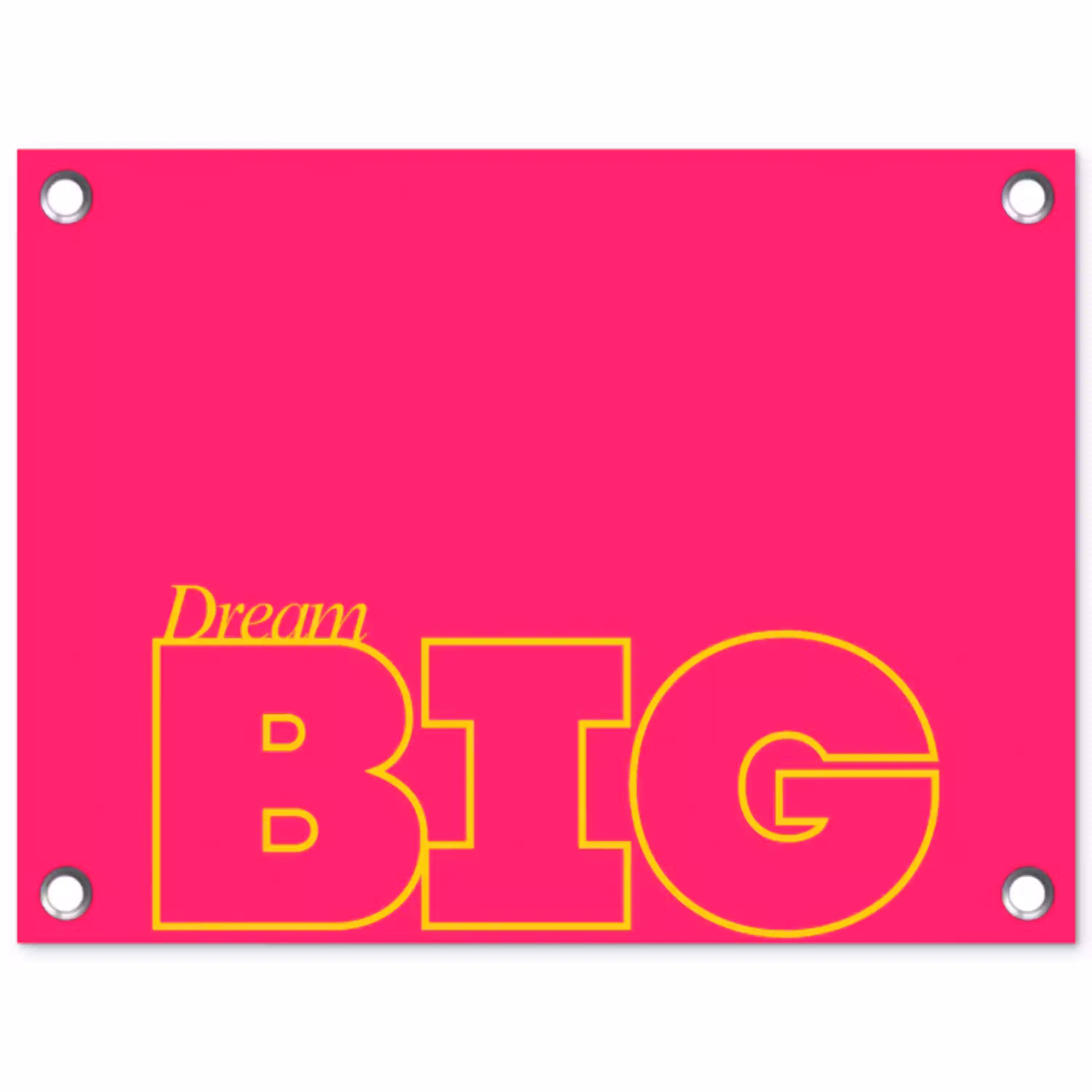 Minimalistisch - Roze - Dream big - Grafisch tuinposter los doek klein -3d