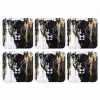 Panter - Zwart - Abstract - Verfstreken onderzetter kurk middel -3d