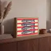 Sardines - Rood en beige strepen Light Box met batterij (Wandlamp) middel -sfeer2