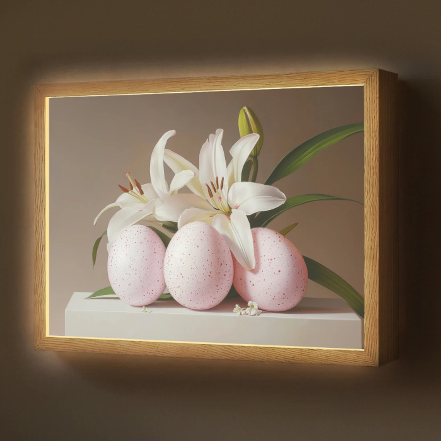 Lelies - Eieren - Pasen Light Box met batterij (Wandlamp) middel -z3d_website