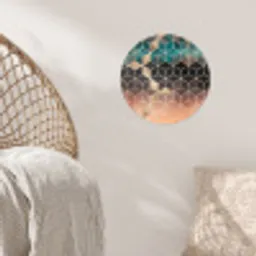 Abstract - Kubus - Goud - Patronen - Luxe Wandcirkel behangsticker klein -sfeer4
