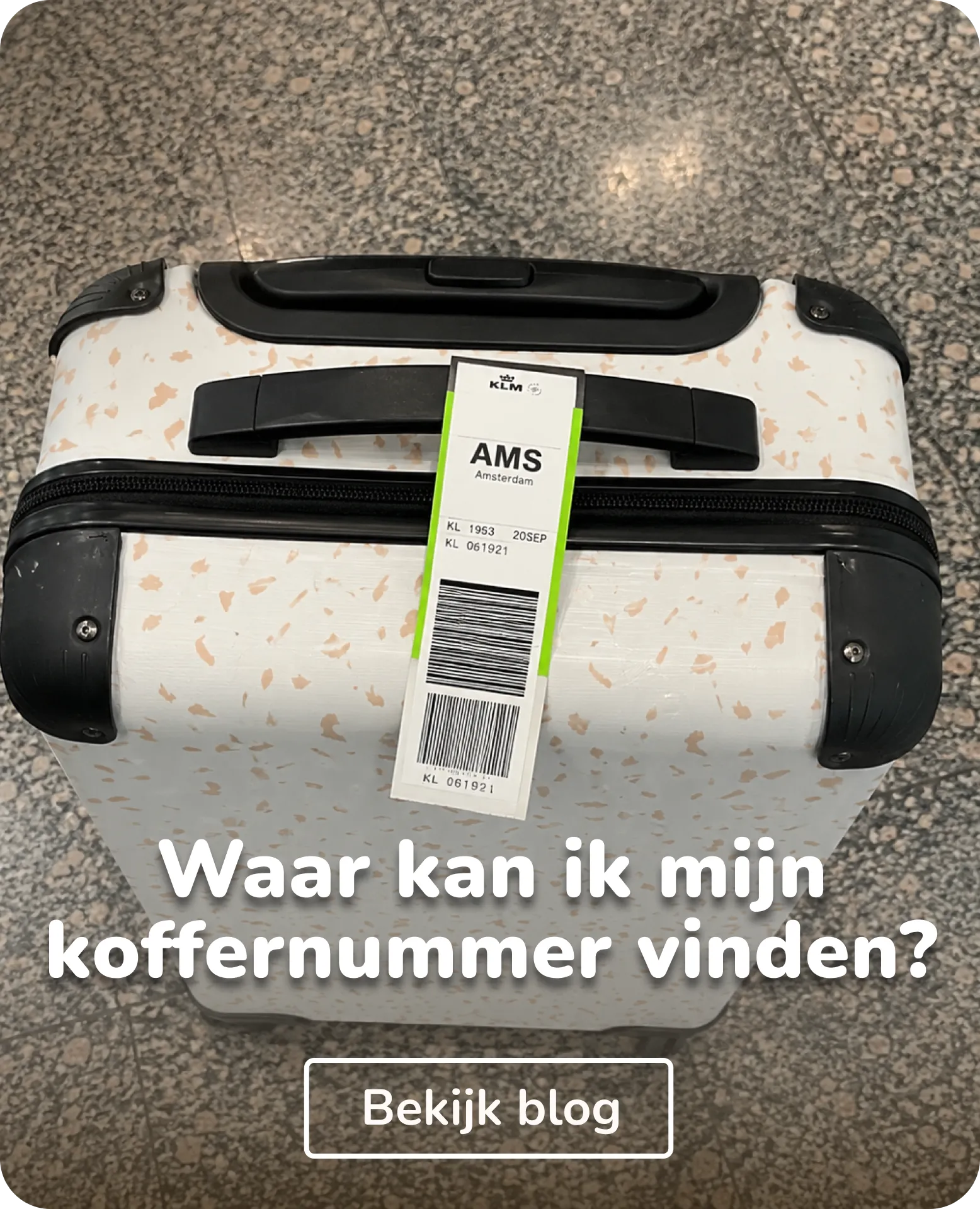 waar kan ik mijn koffernummer vinden