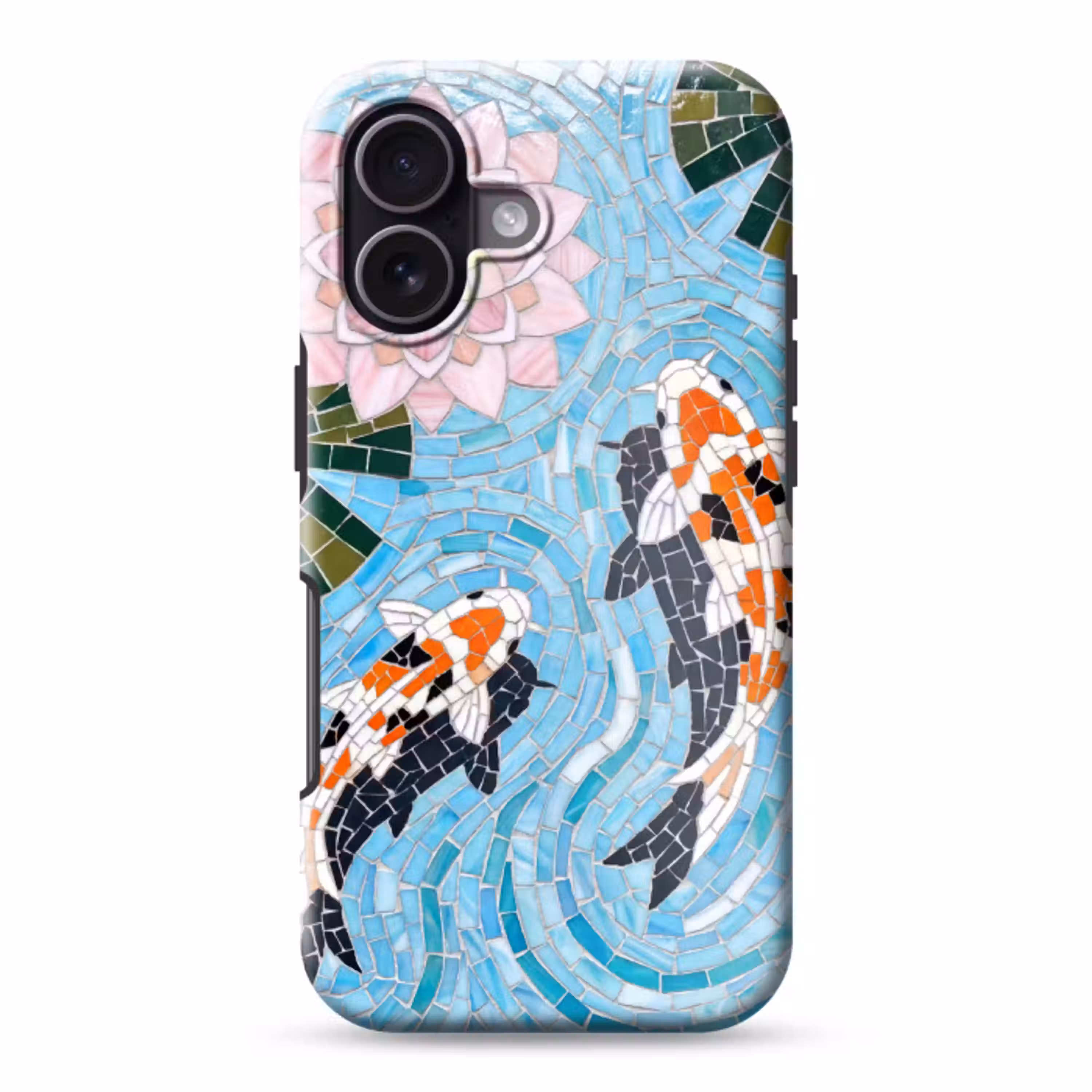 Vis - Water - Natuur - Mozaïek - Blauw Toughcase MagSafe Apple iPhone 17 klein -3d