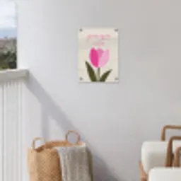 Tulp - Roze - Valentijn - Bloem tuinposter los doek klein -sfeer8