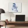 Vogel - Delfts blauw - Illustratie - Bloemen PET vilt klein -sfeer5