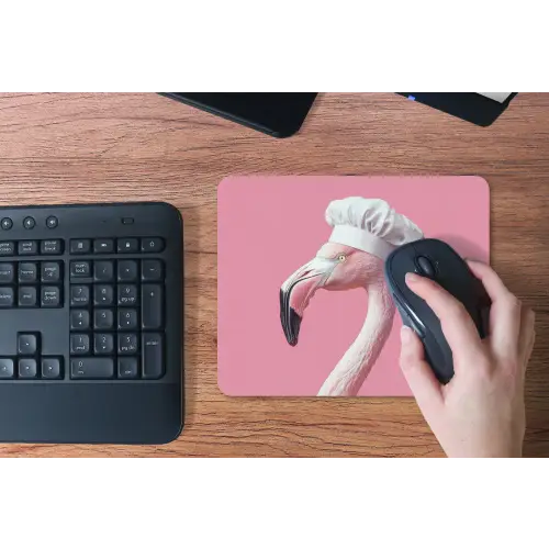 Flamingo - Roze - Koksmuts - Vogel muismat rubber klein -toetsenbord
