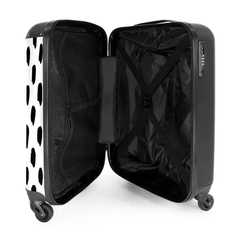 Verticale vlekken op een witte achtergrond NBS - Handbagage koffer - Volwassenen Unisex middel -binnenkant