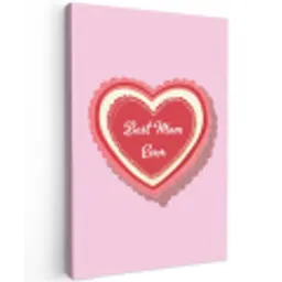 Tekst - Hartje - Moeder - Roze Tuinposter op houten frame 2 cm dik middel -3d