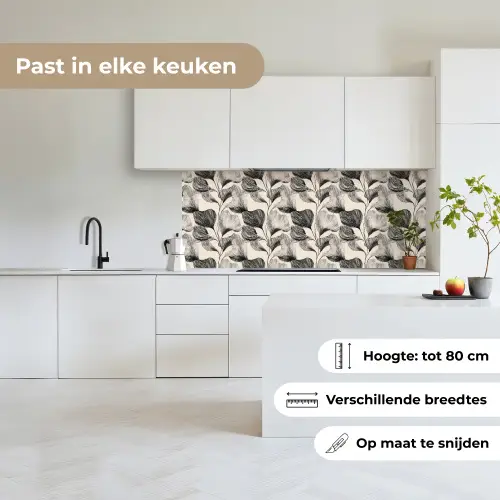 Botanisch - Bladeren - Zwart keuken achterwand 2 middel 871 -sfeer4_NL