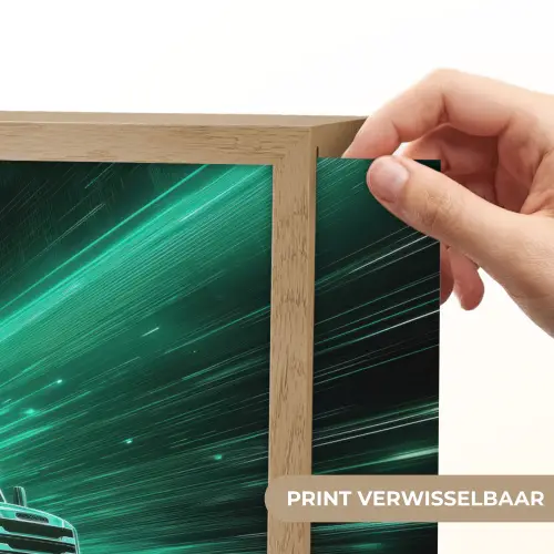 Vrachtwagen - Snelheid - Groen - Neon Light Box met batterij (Wandlamp kind) middel -USP_websiteprintNL