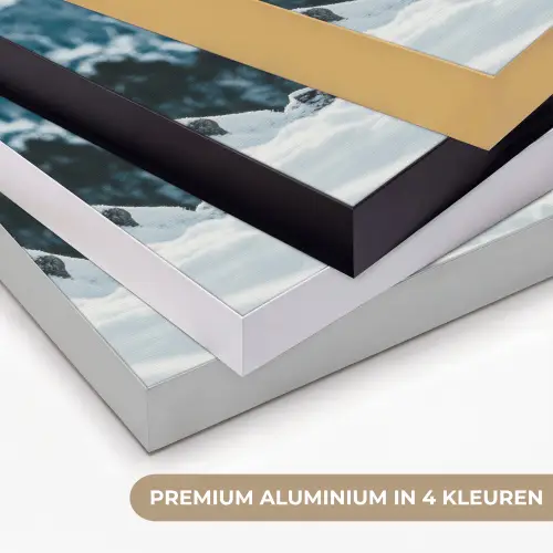 Hert - Landschap - Winter - Natuur - Dieren - Bergen Textielframe zwart klein -USP_kleurenNL