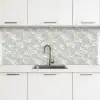 Parelmoerglans - Wit - Schelp keuken achterwand 2 middel 871 -3d
