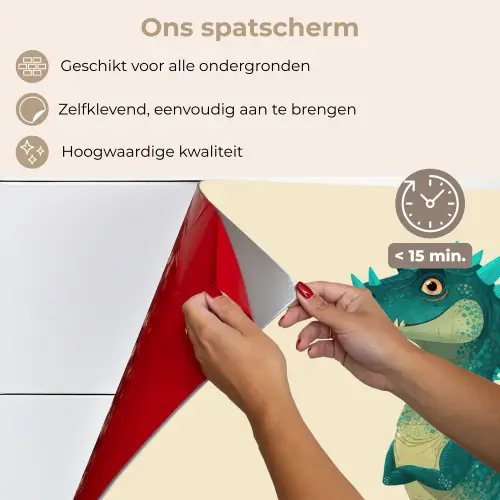 Dinosaurus - Turquoise - Stekels keuken achterwand spatscherm klein -spatscherm_NL