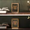 Bladeren - Tijger - Oranje Light Box met kabel (Tafellamp) klein -sfeer3
