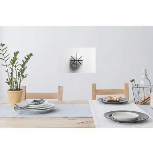 Basketbal - Wit - Schaduw - Lijnen Muursticker klein -eettafel