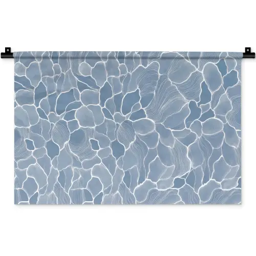 Abstract - Blauw - Bladeren Wandkleed katoen klein -zz3d