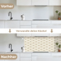 Klassiek - Art - Beige keuken achterwand 2 middel 871 -voor-na_DE