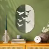 Japandi - Vogel - Groen Wandcirkel Ovaal Forex klein -sfeer2