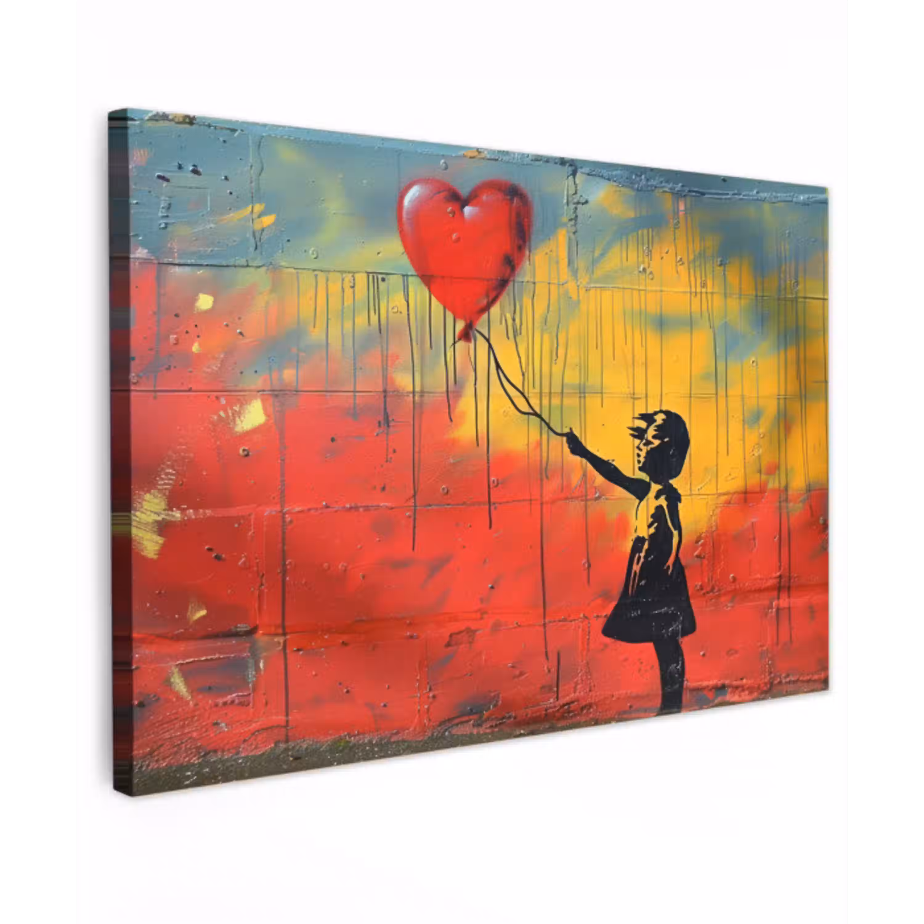 Banksy - Kunst - Graffiti - Meisje - Street art canvas 2cm klein -z3d
