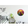 Tulpenveld - Zonsondergang - Kleurrijk Wandcirkel aluminium klein -kinderkamer