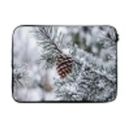 Dennenappel - Tak - Sneeuw - Winter - Sfeervol laptophoes neopreen klein -3d