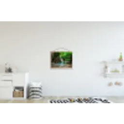 Jungle - Waterval - Planten - Water - Natuur textielposter latten blank klein -kinderkamer