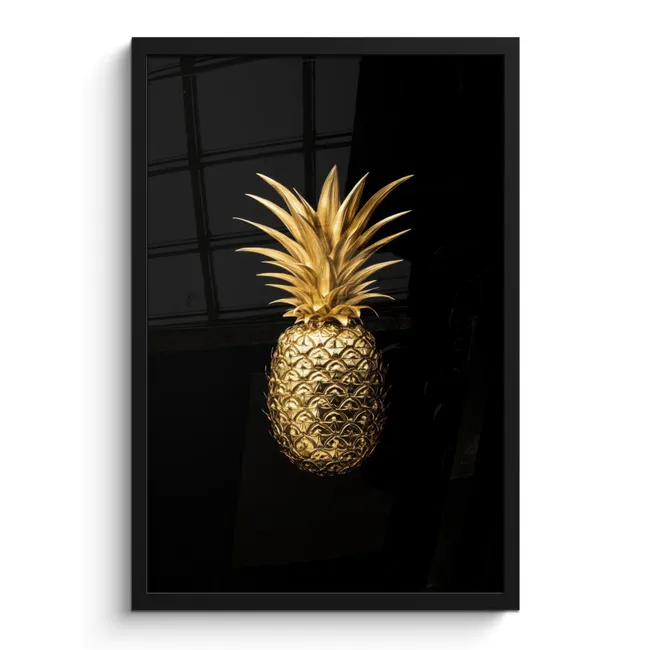 Poster met lijst - Ananas - Zwart - Goud - Luxe