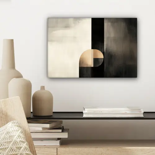 Vormen - Modern - Zwart canvas 2cm klein -sfeer6