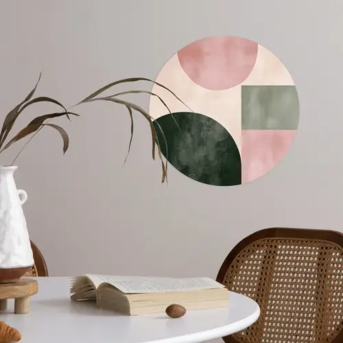 Vormen - Abstract - Cirkel - Zwart Wandcirkel behangsticker klein -sfeer3