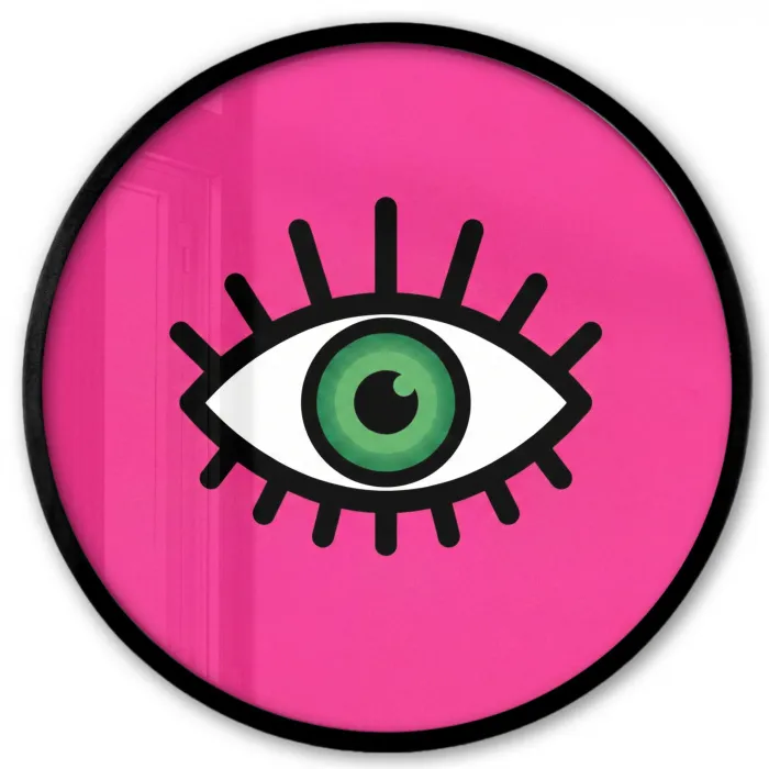 Minimalistisch - Oog - Roze Fotolijst rond zonder passe partout klein -3d