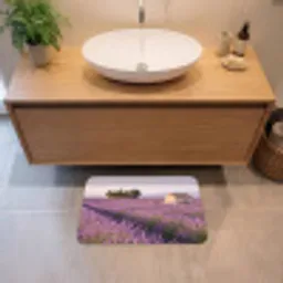 Lavendel - Landschap - Sereen - Paars Badmat klein -sfeer1