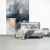 Kunst - Grijs - Goud - Abstract fotobehang vinyl groot -slaapkamer
