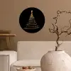 Magisch - Kerstboom - Lichtspiralen - Zwart Wandcirkel behangsticker klein -sfeer1