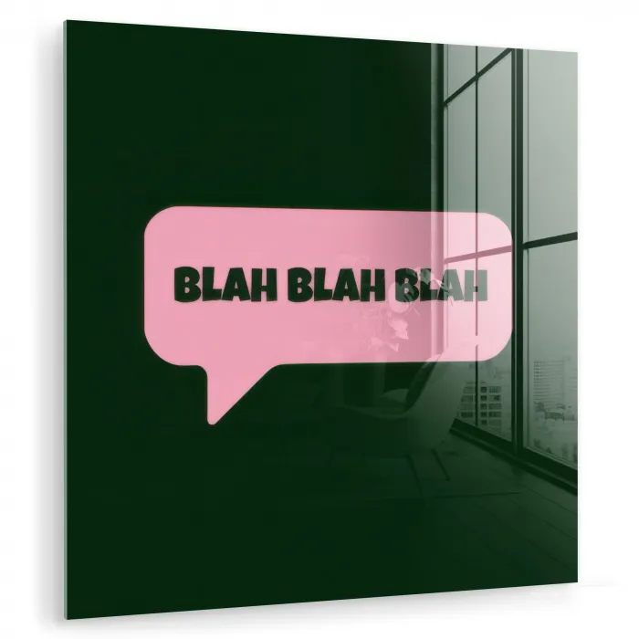 Tekstwolk - BLAH BLAH BLAH - Roze plexiglas 5mm klein -zzzproduct_nieuw
