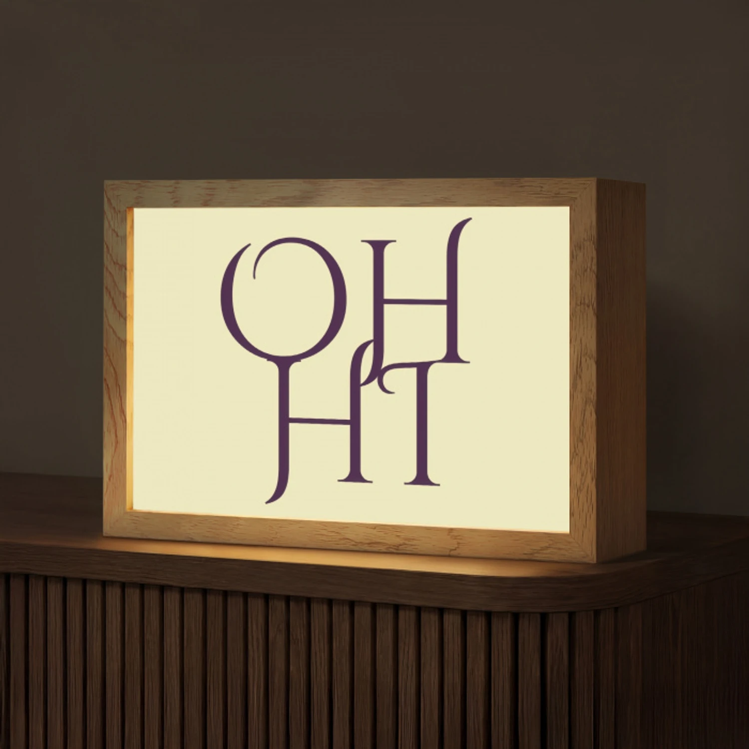 Oh hi - Geel - Monogram Light Box met kabel (Tafellamp) klein -z3d_website