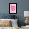 Hart - Frans - Valentijn - Roze fotolijst zwart zonder passe partout klein -sfeer3