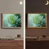 Blad - Plant - Groen - Textuur Light Box met batterij (Wandlamp) middel -sfeer3